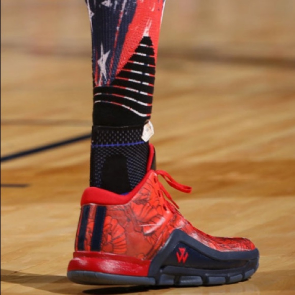 adidas John Wall 2 Red Floral Sneakers-16-NEW